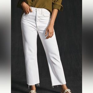 NWT | AGOLDE High-Rise Straight Cropped Jeans | White | Size 30